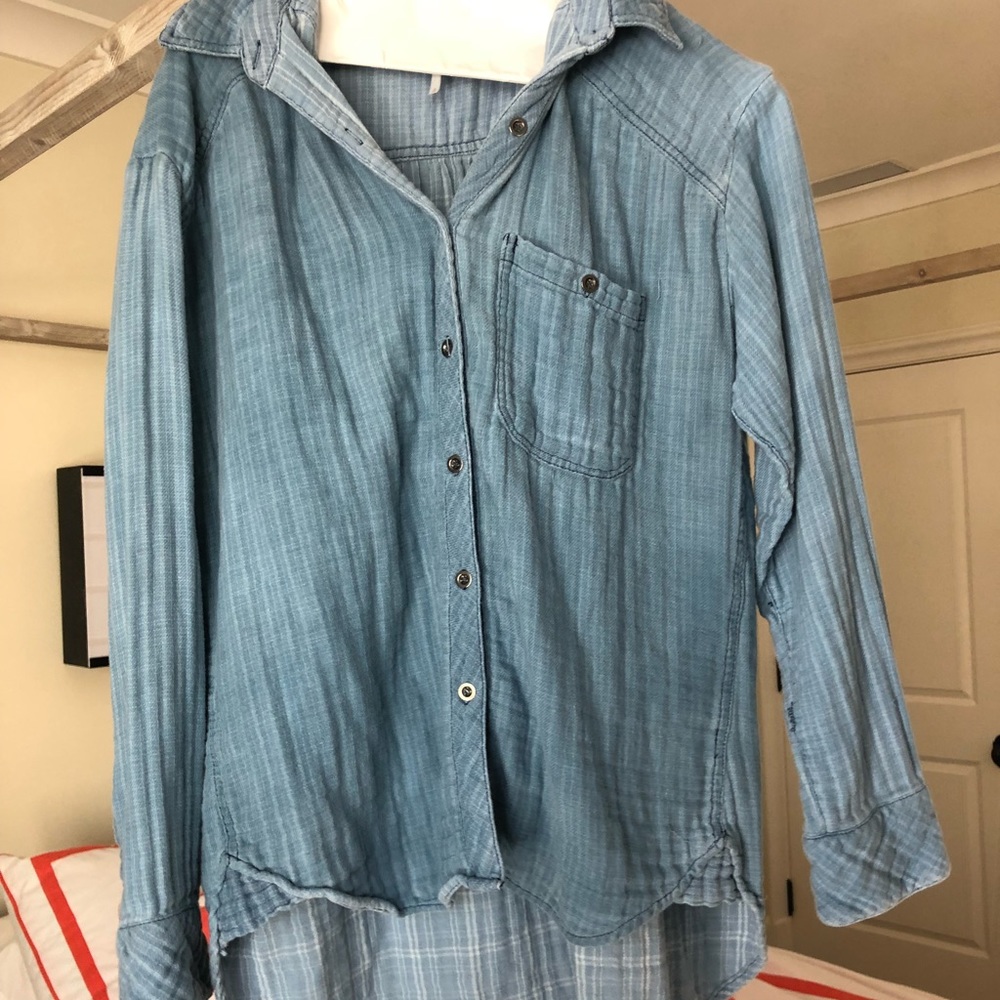 Free People Distressed flannel